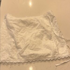 SHEIN White Lace Wrap Miniskirt